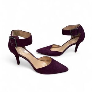 Cole Haan Suede Belt Buckle Strap Heels